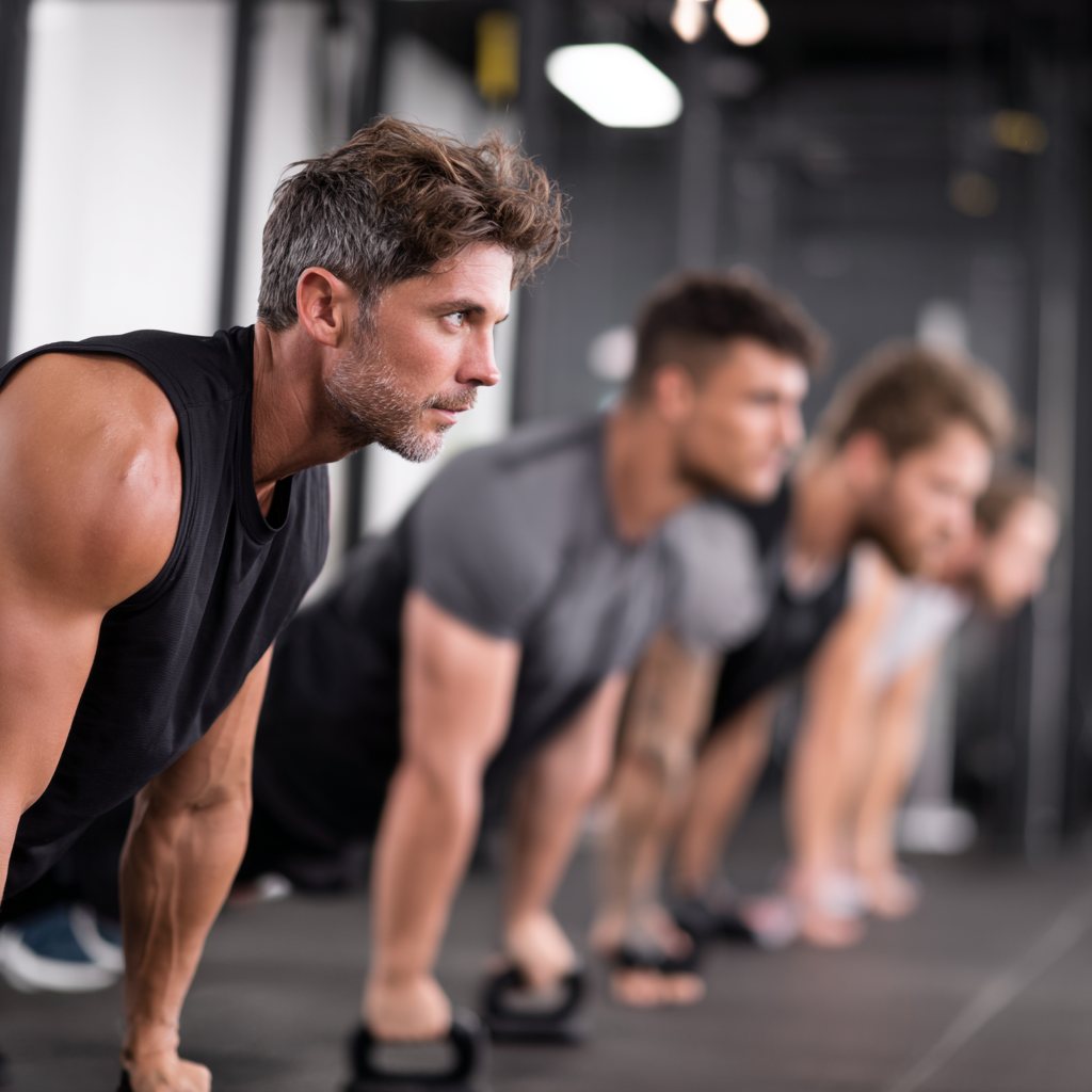 Group of elderly European men in meditation circle, demonstrating community and spiritual connection